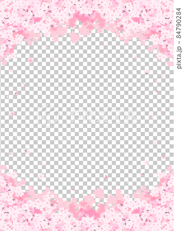 満開の桜　フレーム・背景素材（縦向き） 84790284