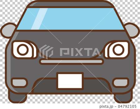 從前面緊湊型汽車看到的黑色客車 84792105