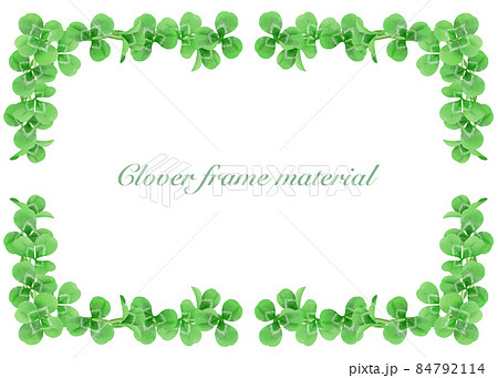 野の花・クローバーのフレーム（水彩画） 84792114
