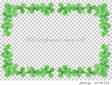 野の花・クローバーのフレーム（水彩画） 84792114