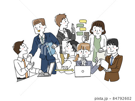 仕事 協力 チーム クリエイティブ プロジェクト コンセプトアートのイラスト素材