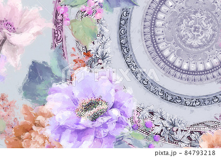 Beautiful rose peony flower illustration Beautiful rose peony flower illustration 84793218