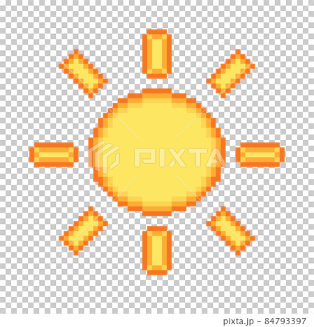 Pixel illustration of the sun - Stock Illustration [84793397] - PIXTA
