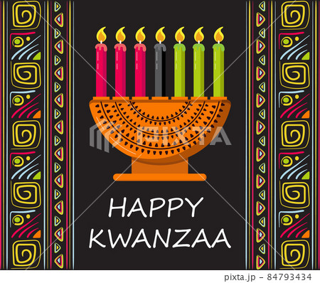 Happy kwanzaa invitation vector for web, card, social media. Happy kwanza celebrated from 26 December to 1 January. Happy kwanzaa invitation vector for web, card, social media. Happy kwanza celebrated from 26 December to 1 January. 84793434