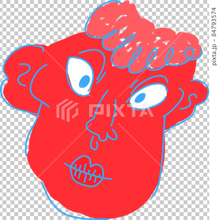 ブサイクなおじさんおばさんの顔 面白い 手描き 84793574