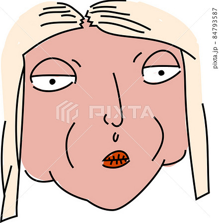 ブサイクなおじさんおばさんの顔 面白い 手描き 84793587