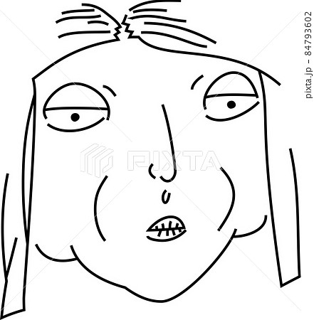 ブサイクなおじさんおばさんの顔 面白い 手描き 84793602
