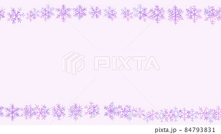 シンプルで可愛い雪の結晶のライン背景のイラスト素材