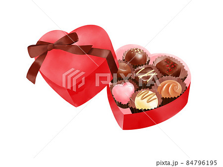 ハートの箱に入ったチョコレート ハートの箱に入ったチョコレート 84796195