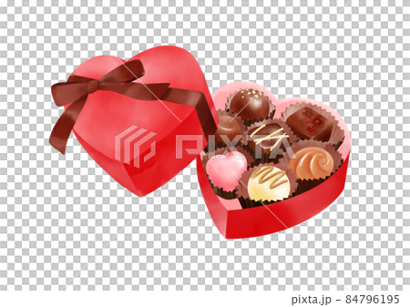 ハートの箱に入ったチョコレート ハートの箱に入ったチョコレート 84796195