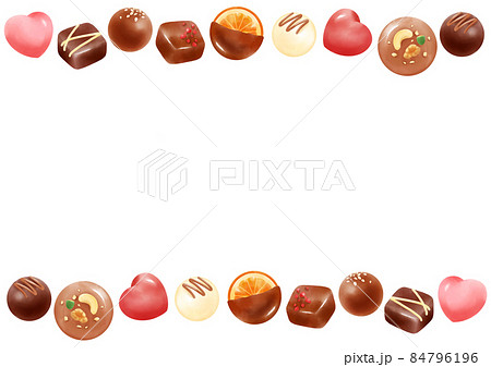 チョコレートのフレーム ライン 上下のイラスト素材