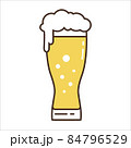 Vector icon of a mug with light beer and foam. Colored icon for the bar. 84796529