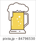Vector icon of a mug with light beer and foam. Colored icon for the bar. 84796530