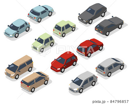 アイソメトリック　乗用車　セット 84796857