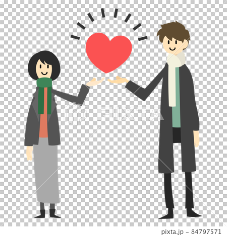 用手掌托著心的男人女人 84797571