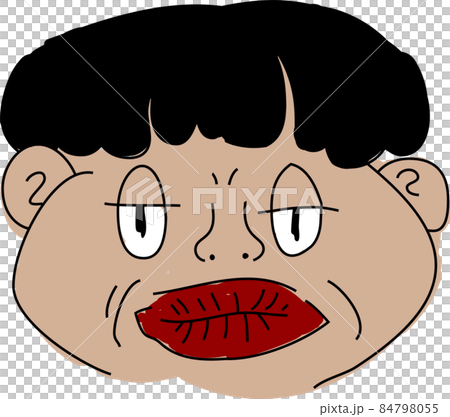 不揃いな人間の顔 独特 手描き 84798055