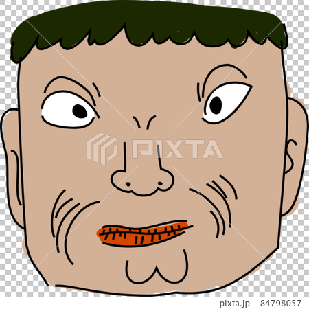 不揃いな人間の顔 独特 手描き 84798057
