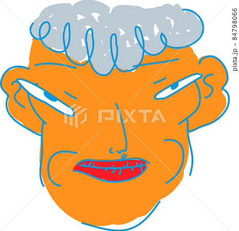 不揃いな人間の顔 独特 手描きのイラスト素材 [84798066] - PIXTA