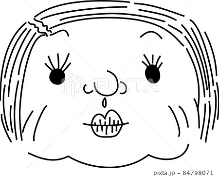 不揃いな人間の顔 独特 手描きのイラスト素材 [84798071] - PIXTA