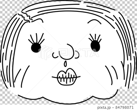 不揃いな人間の顔 独特 手描きのイラスト素材 [84798071] - PIXTA