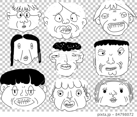 破爛的人臉 獨特的手繪套裝 84798072