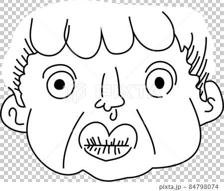 不揃いな人間の顔 独特 手描きのイラスト素材 [84798074] - PIXTA