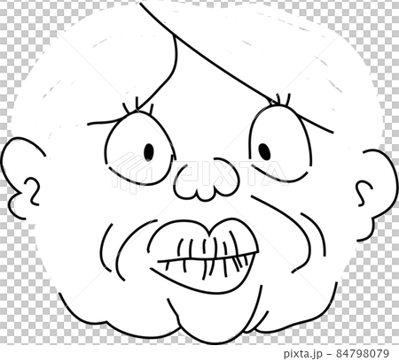 不揃いな人間の顔 独特 手描きのイラスト素材 [84798079] - PIXTA