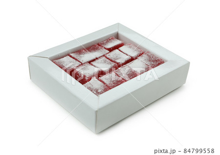 Delicious turkish delight isolated on white background 84799558