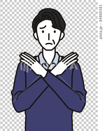 40 多歲和 50 多歲的男人用手做手勢 84800381