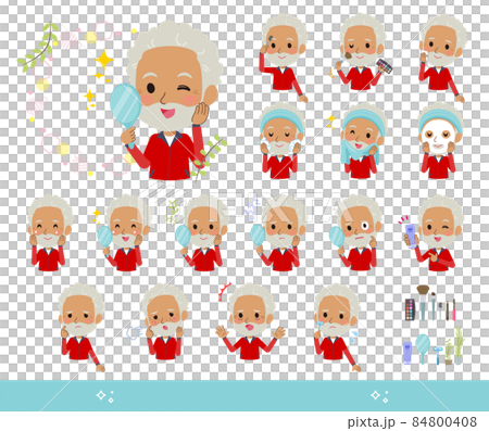 Cosmetology red jersey elderly men set Cosmetology red jersey elderly men set 84800408