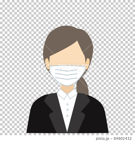 スーツを着ているマスクの女性(顔なし) スーツを着ているマスクの女性(顔なし) 84802432