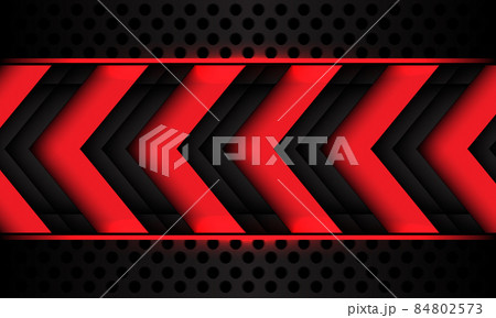 Abstract red light grey metallic arrow direction geometric shadow circle mesh with blank space design modern technology futuristic background vector 84802573