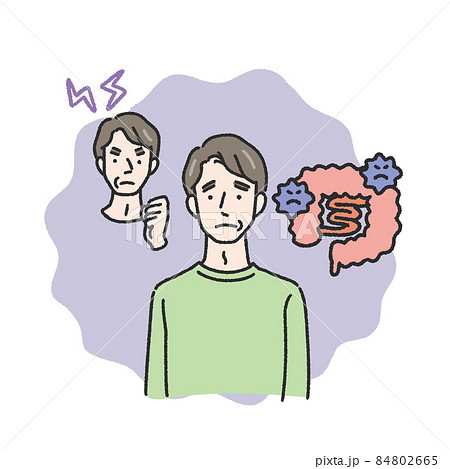 健康管理に悩む中年男性のイラスト 84802665