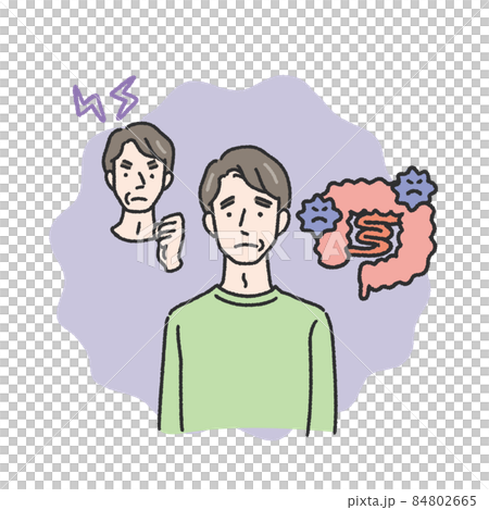 健康管理に悩む中年男性のイラスト 84802665