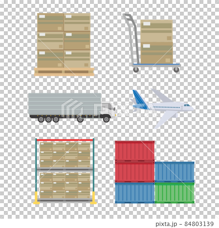 Illustration of transportation image Illustration of luggage, trucks, containers 84803139