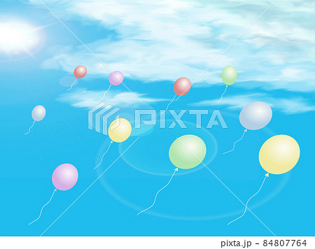 空飛ぶ風船のイラスト 84807764