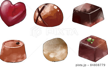 チョコレート イラスト 6個セット 84808779