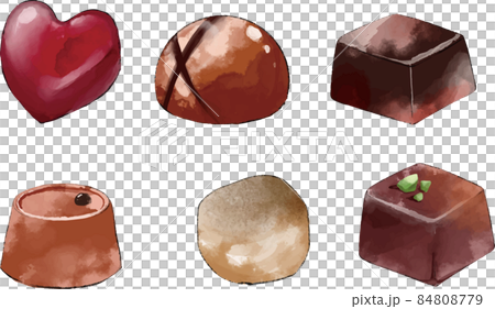 Chocolate illustration set of 6 84808779