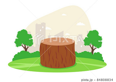 stump from a tree in the forest. chop wood. 84808834