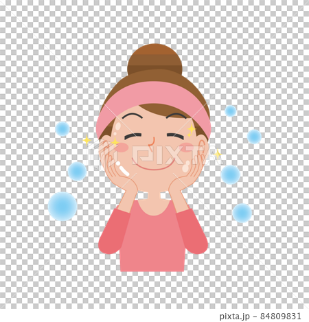A smiling woman who is moisturized and moisturized A smiling woman who is moisturized and moisturized 84809831