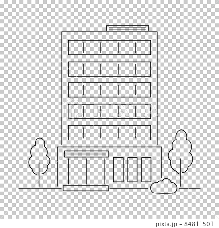 手描き風・ビルのベクターイラスト 84811501