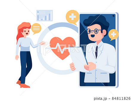 Woman have Online Consultation with Doctor in Smartphone 84811826