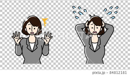 一個驚訝的女商人和一個似乎很匆忙的女商人 一個驚訝的女商人和一個似乎很匆忙的女商人 84812181