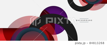 Vector round shapes circles minimal geometric background. Vector illustration for wallpaper banner background or landing page Vector round shapes circles minimal geometric background. Vector illustration for wallpaper banner background or landing page 84813268