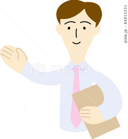 お客様を案内する男性会社員のイラスト お客様を案内する男性会社員のイラスト 84813331