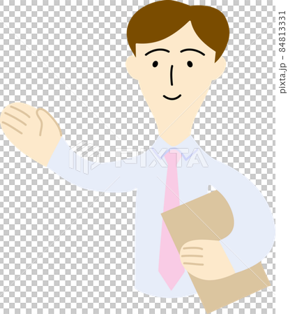 お客様を案内する男性会社員のイラスト お客様を案内する男性会社員のイラスト 84813331