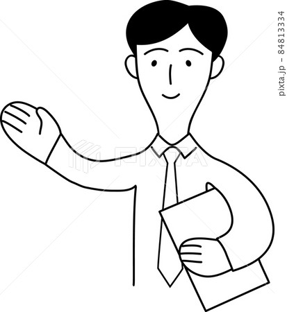 お客様を案内する男性会社員のイラスト お客様を案内する男性会社員のイラスト 84813334
