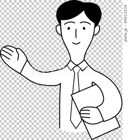 お客様を案内する男性会社員のイラスト お客様を案内する男性会社員のイラスト 84813334