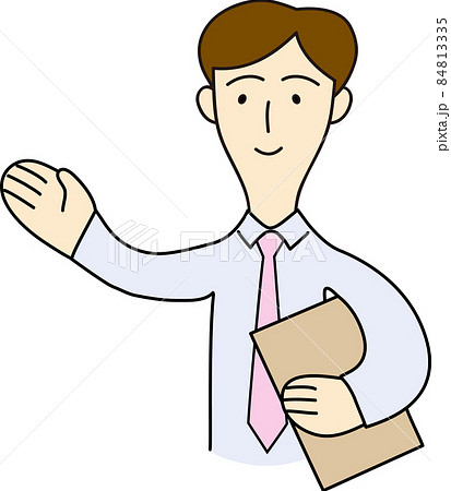 お客様を案内する男性会社員のイラスト お客様を案内する男性会社員のイラスト 84813335