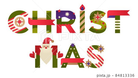 Merry Christmas poster with decorative letters Merry Christmas poster with decorative letters 84813336
